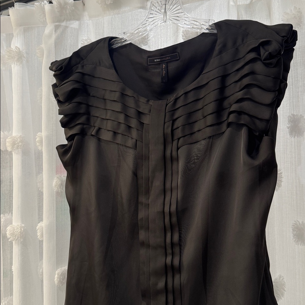 BCBG MaxAzria Ruffle Pleated Blouse